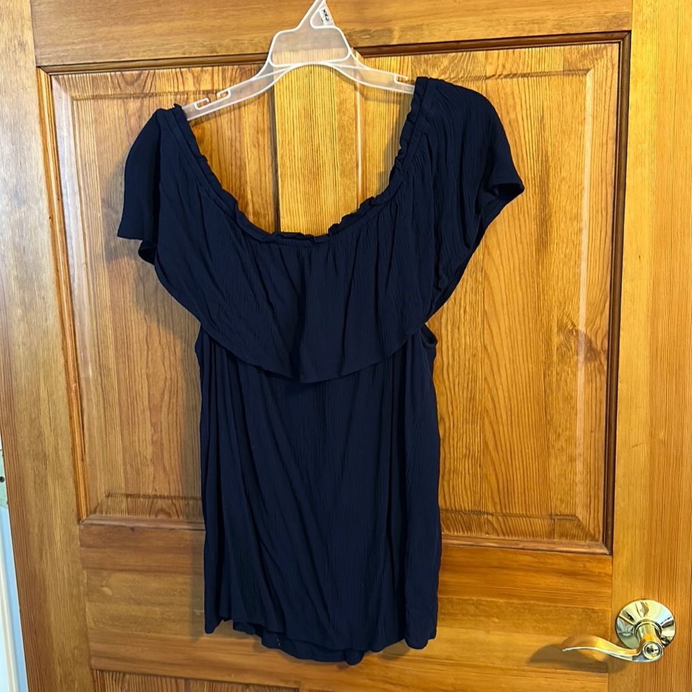 Navy blue women’s off shoulder top
